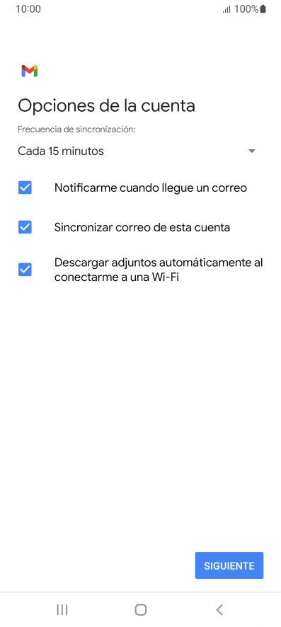 Si aparece en la pantalla esta imagen, tu cuenta de correo electrónico ha sido reconocida y configurada automáticamente. Sigue las indicaciones de la pantalla para introducir más información y terminar la configuración.