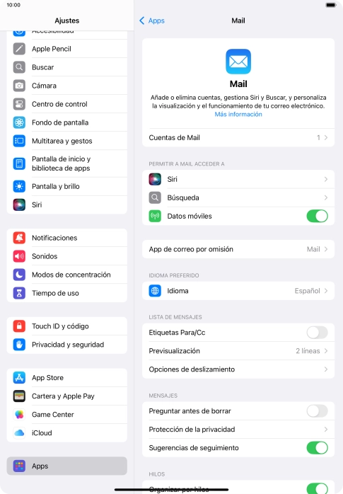 Pulsa Cuentas de Mail. Pulsa Cuentas de Mail.