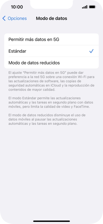 Pulsa el ajuste deseado. Pulsa el ajuste deseado.