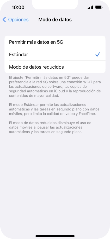 Pulsa el ajuste deseado. Pulsa el ajuste deseado.