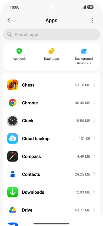 Press the required app. Press the required app.