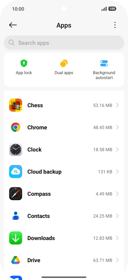 Press the required app. Press the required app.