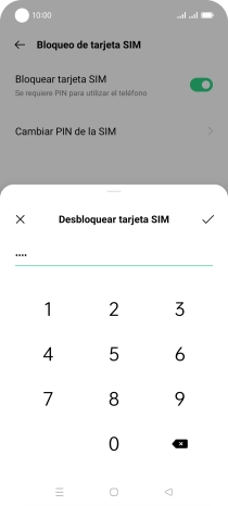 Introduce el código PIN y pulsa el icono de aceptar. Introduce el código PIN y pulsa el icono de aceptar.