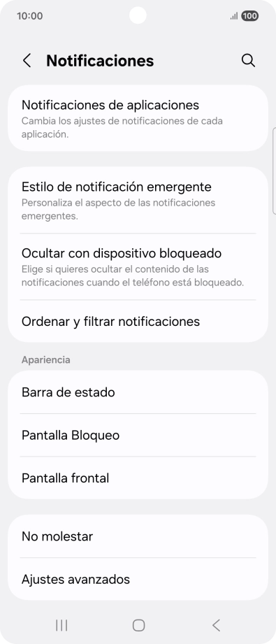 Pulsa Notificaciones de aplicaciones. Pulsa Notificaciones de aplicaciones.