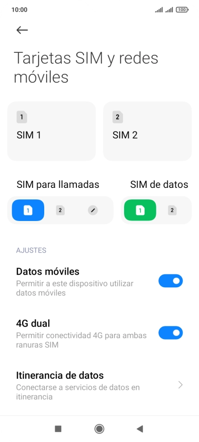 Pulsa Itinerancia de datos. Pulsa Itinerancia de datos.