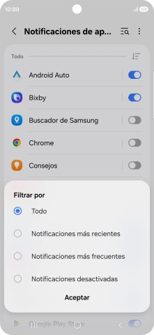 Pulsa el ajuste deseado. Pulsa el ajuste deseado.