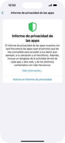 Pulsa Activar el informe de privacidad para activar la función. Pulsa Activar el informe de privacidad para activar la función.