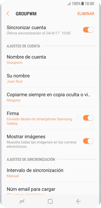 Pulsa Nombre de cuenta. Pulsa Nombre de cuenta.