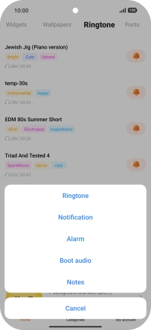 Press Ringtone. Press Ringtone.