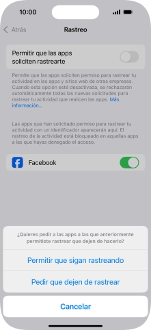 Si desactivas la función, pulsa el ajuste deseado. Si desactivas la función, pulsa el ajuste deseado.