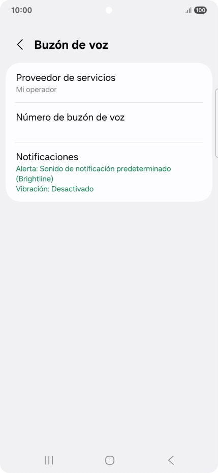 Pulsa Número de buzón de voz. Pulsa Número de buzón de voz.