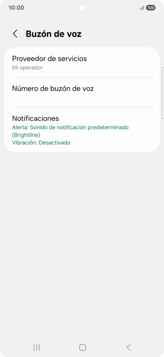 Pulsa Número de buzón de voz. Pulsa Número de buzón de voz.
