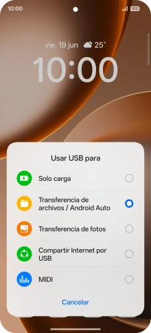 Pulsa Transferencia de archivos / Android Auto. Pulsa Transferencia de archivos / Android Auto.