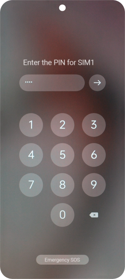 Si tu tarjeta SIM está bloqueada, introduce el código PIN y pulsa la flecha hacia la derecha. Si tu tarjeta SIM está bloqueada, introduce el código PIN y pulsa la flecha hacia la derecha.