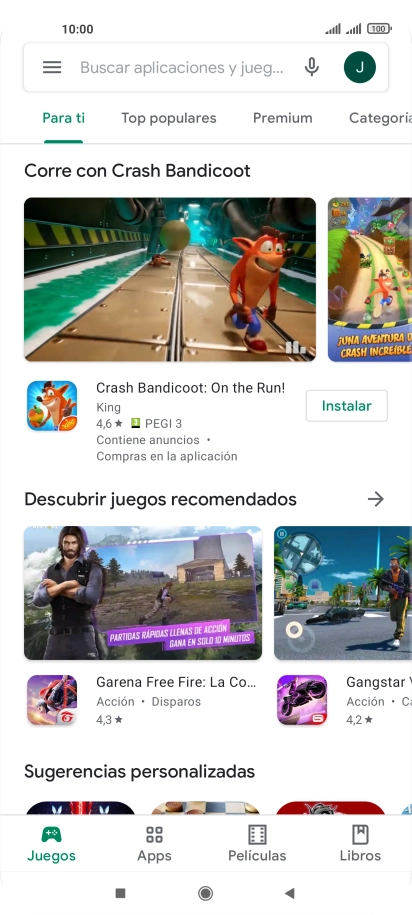 Desliza el dedo hacia la derecha desde la parte izquierda de la pantalla.