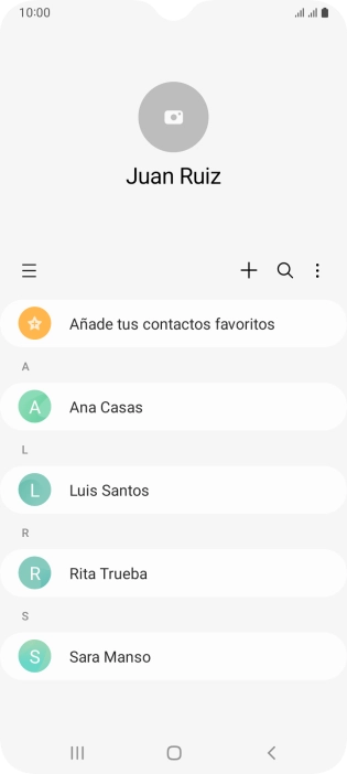 Pulsa el icono de nuevo contacto. Pulsa el icono de nuevo contacto.