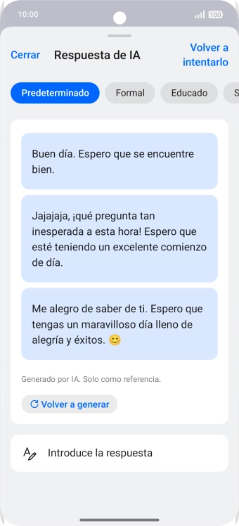 Las propuestas de texto aparecen ahora en la pantalla. Las propuestas de texto aparecen ahora en la pantalla.