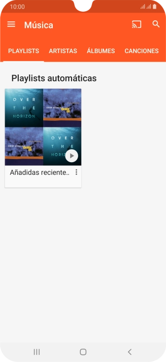 Pulsa una categoría y desplázate al archivo de música deseado. Pulsa una categoría y desplázate al archivo de música deseado.