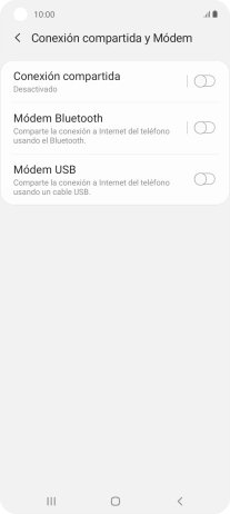 Pulsa Conexión compartida. Pulsa Conexión compartida.