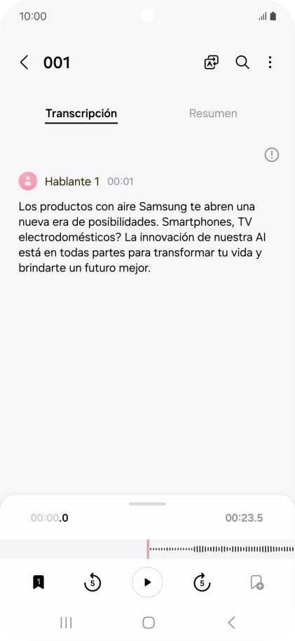 Si deseas ver un resumen del texto, pulsa Resumen. Si deseas ver un resumen del texto, pulsa Resumen.