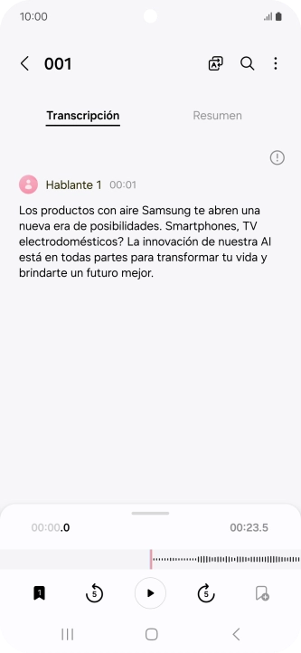 Si deseas ver un resumen del texto, pulsa Resumen. Si deseas ver un resumen del texto, pulsa Resumen.