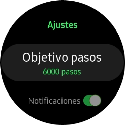 Pulsa Objetivo pasos. Pulsa Objetivo pasos.