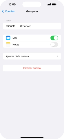 Pulsa Ajustes de la cuenta. Pulsa Ajustes de la cuenta.