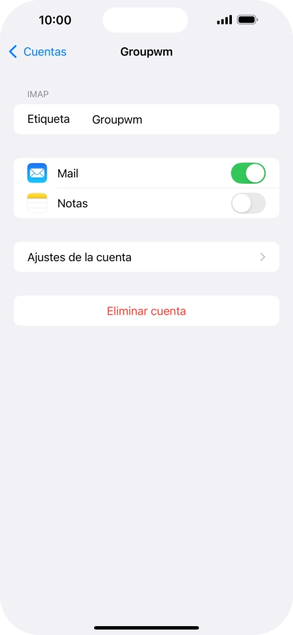 Pulsa Ajustes de la cuenta. Pulsa Ajustes de la cuenta.