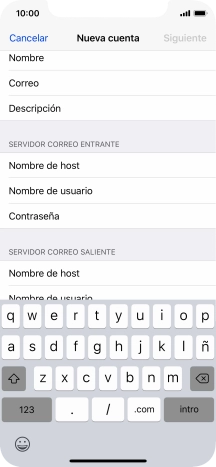 Pulsa Nombre de usuario e introduce el nombre de usuario de tu cuenta de correo electrónico. Pulsa Nombre de usuario e introduce el nombre de usuario de tu cuenta de correo electrónico.