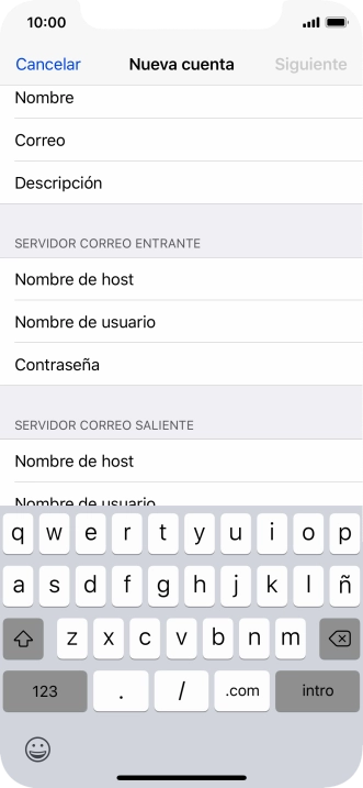 Pulsa Nombre de usuario e introduce el nombre de usuario de tu cuenta de correo electrónico. Pulsa Nombre de usuario e introduce el nombre de usuario de tu cuenta de correo electrónico.