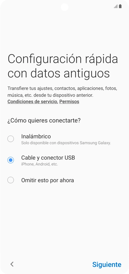 Pulsa Siguiente y sigue las indicaciones de la pantalla para transferir el contenido. Pulsa Siguiente y sigue las indicaciones de la pantalla para transferir el contenido.