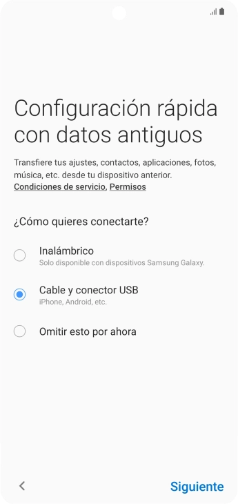 Pulsa Siguiente y sigue las indicaciones de la pantalla para transferir el contenido. Pulsa Siguiente y sigue las indicaciones de la pantalla para transferir el contenido.