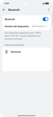 Pulsa el dispositivo Bluetooth deseado y sigue las indicaciones de la pantalla para vincular el dispositivo al teléfono. Pulsa el dispositivo Bluetooth deseado y sigue las indicaciones de la pantalla para vincular el dispositivo al teléfono.