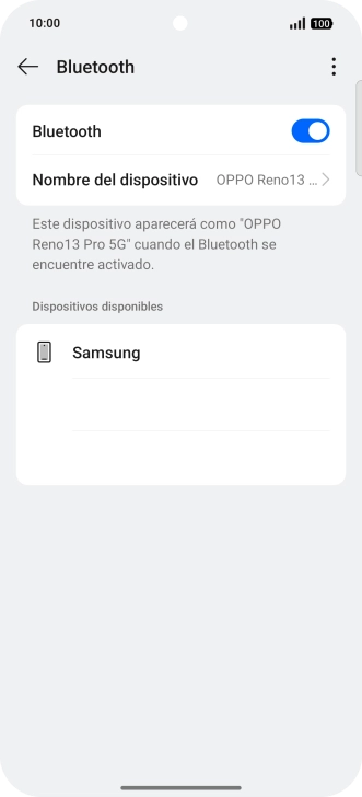 Pulsa el dispositivo Bluetooth deseado y sigue las indicaciones de la pantalla para vincular el dispositivo al teléfono. Pulsa el dispositivo Bluetooth deseado y sigue las indicaciones de la pantalla para vincular el dispositivo al teléfono.