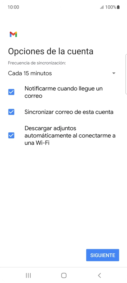 Si aparece en la pantalla esta imagen, tu cuenta de correo electrónico ha sido reconocida y configurada automáticamente. Sigue las indicaciones de la pantalla para introducir más información y terminar la configuración.