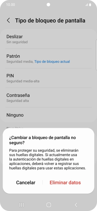 Pulsa Eliminar datos. Pulsa Eliminar datos.