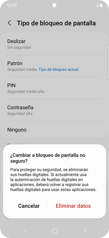 Pulsa Eliminar datos. Pulsa Eliminar datos.