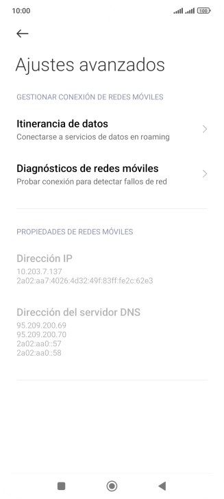 Pulsa Itinerancia de datos. Pulsa Itinerancia de datos.