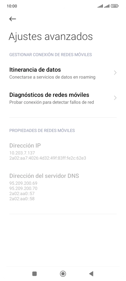 Pulsa Itinerancia de datos. Pulsa Itinerancia de datos.
