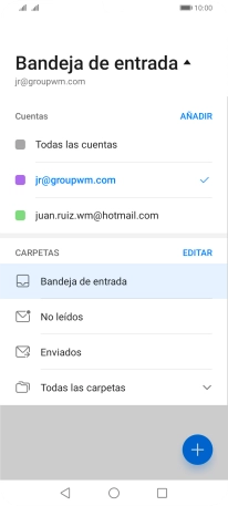 Pulsa la cuenta de correo electrónico deseada. Pulsa la cuenta de correo electrónico deseada.