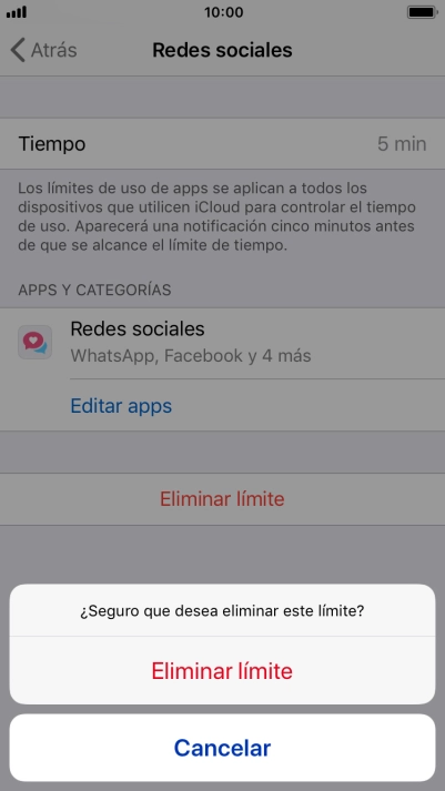 Pulsa Eliminar límite. Pulsa Eliminar límite.