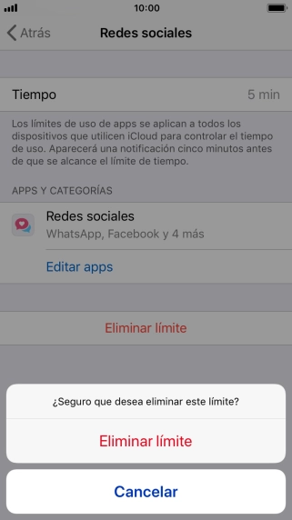 Pulsa Eliminar límite. Pulsa Eliminar límite.