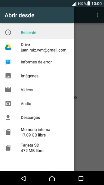 Pulsa una categoría y desplázate a la carpeta deseada. Pulsa una categoría y desplázate a la carpeta deseada.