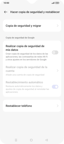Pulsa Restablecer teléfono.