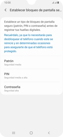 Pulsa el código de seguridad deseado y sigue las indicaciones de la pantalla para crear un código de seguridad del teléfono adicional. Pulsa el código de seguridad deseado y sigue las indicaciones de la pantalla para crear un código de seguridad del teléfono adicional.
