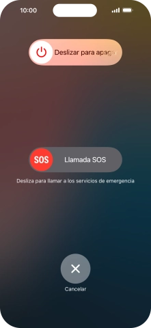 Pulsa el icono de apagar y arrástralo hacia la derecha. Pulsa el icono de apagar y arrástralo hacia la derecha.