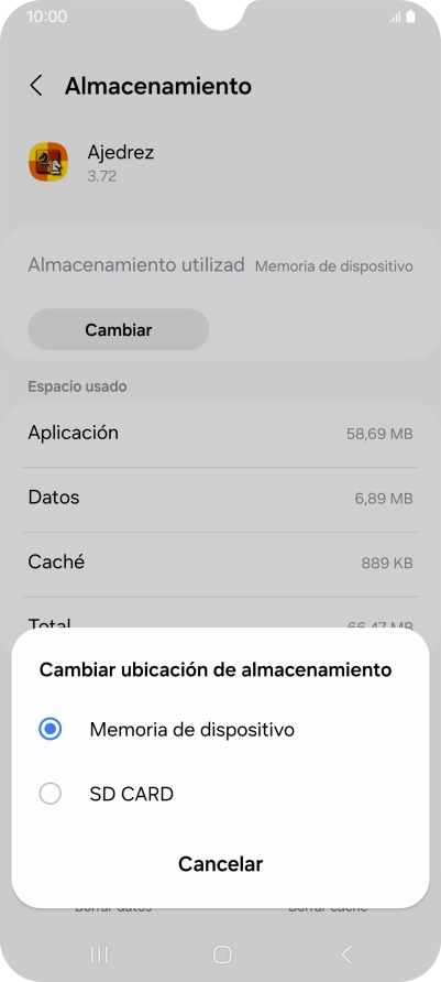 Pulsa el nombre de la tarjeta de memoria.