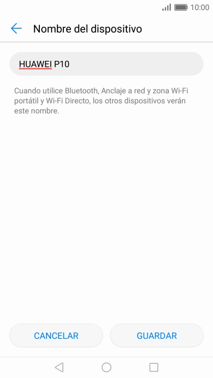 Introduce el nombre deseado de la conexión wifi y pulsa GUARDAR.