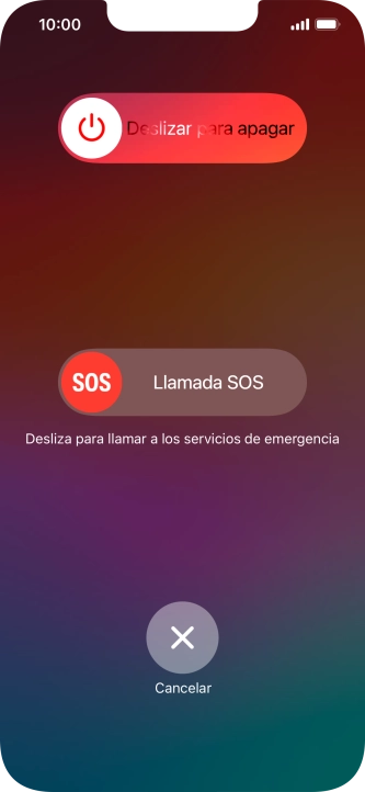 Pulsa el icono de apagar y arrástralo hacia la derecha. Pulsa el icono de apagar y arrástralo hacia la derecha.