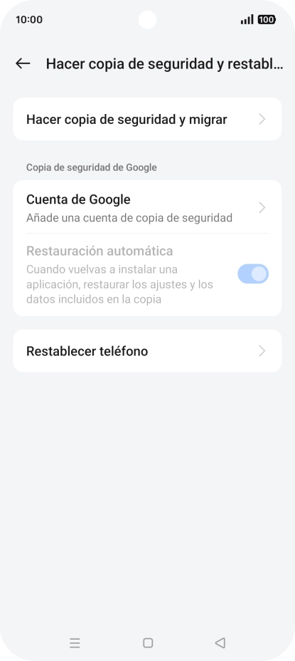 Pulsa Restablecer teléfono.